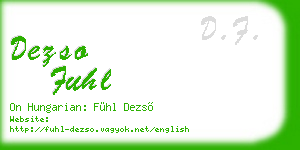 dezso fuhl business card
