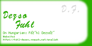 dezso fuhl business card